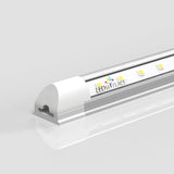 8ft LED Shop Light Fixture, 60W V Shape 6500K 7200LM Clear Cover, AC100-277V, ETL Listed, Plug and Play, Damp Location, High Output T8 Integrated LED Tube, Linkable LED Shop Lights for Garage, Warehouse, Workshop