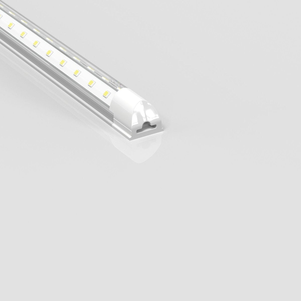 8ft LED Shop Light Fixture, 60W V Shape 6500K 7200LM Clear Cover, AC100-277V, ETL Listed, Plug and Play, Damp Location, High Output T8 Integrated LED Tube, Linkable LED Shop Lights for Garage, Warehouse, Workshop