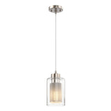 8W Cylinder Shape LED Pendant Light, Brushed Nickel Finish, 4000K (Cool White), 500 Lumens, ETL Listed