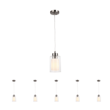 8W Cylinder Shape LED Pendant Light, Brushed Nickel Finish, 4000K (Cool White), 500 Lumens, ETL Listed