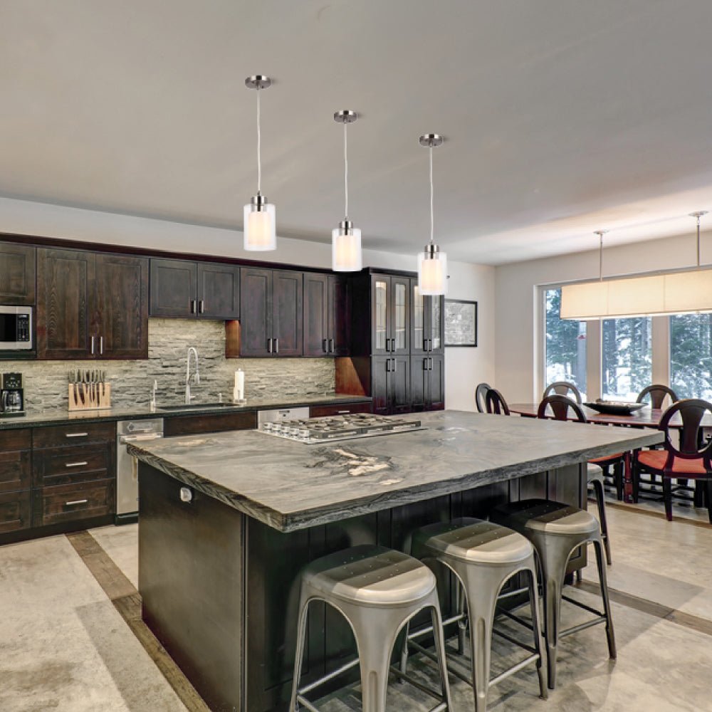 8W Cylinder Shape LED Pendant Light, Brushed Nickel Finish, 4000K (Cool White), 500 Lumens, ETL Listed