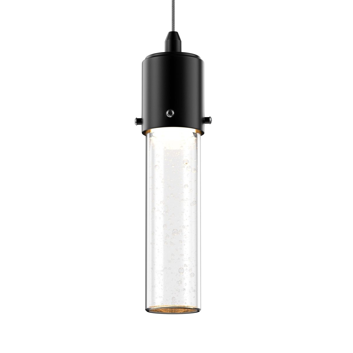 8W Dimmable LED Pendant Ceiling Light, 3000K (Warm White), Seedy Glass Shade, Dimmable, 400 Lumens, ETL Listed