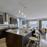 8W Dimmable LED Pendant Ceiling Light, 3000K (Warm White), Seedy Glass Shade, Dimmable, 400 Lumens, ETL Listed