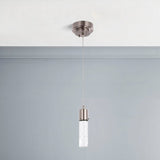 8W Dimmable LED Pendant Ceiling Light, 3000K (Warm White), Seedy Glass Shade, Dimmable, 400 Lumens, ETL Listed