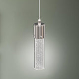 8W Dimmable LED Pendant Ceiling Light, 3000K (Warm White), Seedy Glass Shade, Dimmable, 400 Lumens, ETL Listed