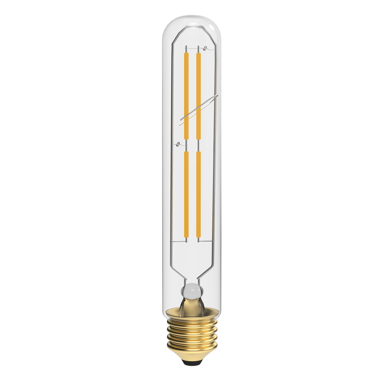 8W T10 LED Filament Bulb with E26 Base – 2700K Warm White, Dimmable - D1.26"*8.86"H