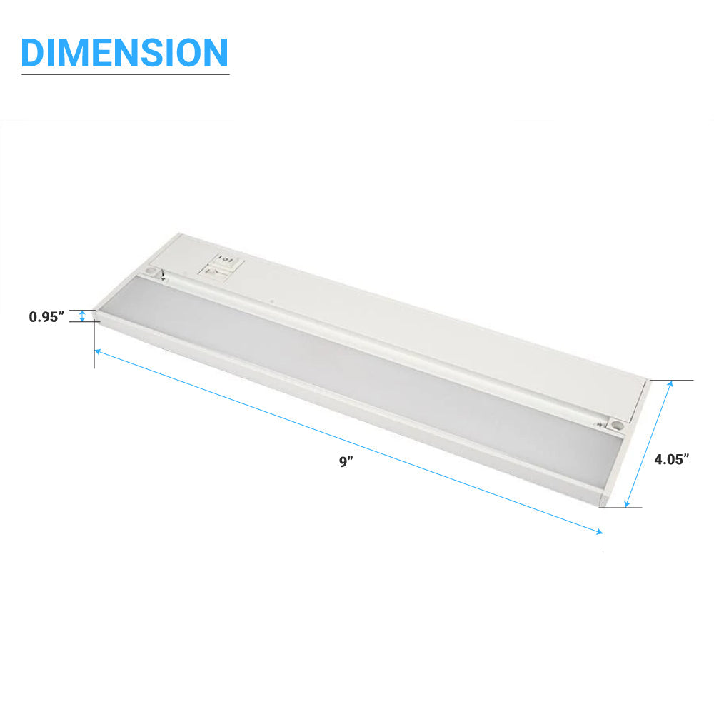 Under Cabinet LED Lighting, Dimmable, CRI90, White Finished, Direct Plug-in, Linkable, Color Changeable (3000K/4000K/5000K) Under Counter Lights for Kitchen, Desk, Workspace