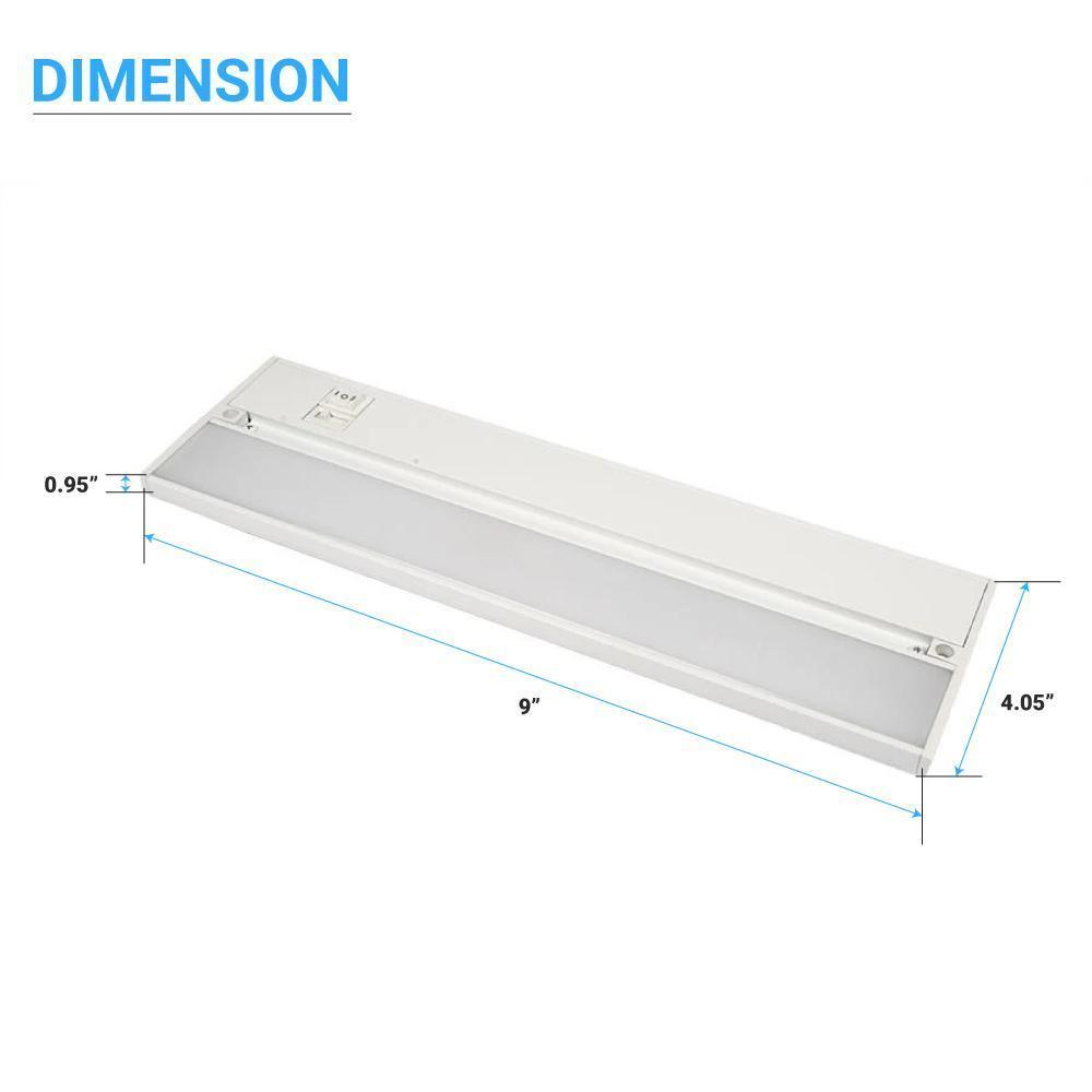 Under Cabinet LED Lighting, Dimmable, CRI90, White Finished, Direct Plug-in, Linkable, Color Changeable (3000K/4000K/5000K) Under Counter Lights for Kitchen, Desk, Workspace
