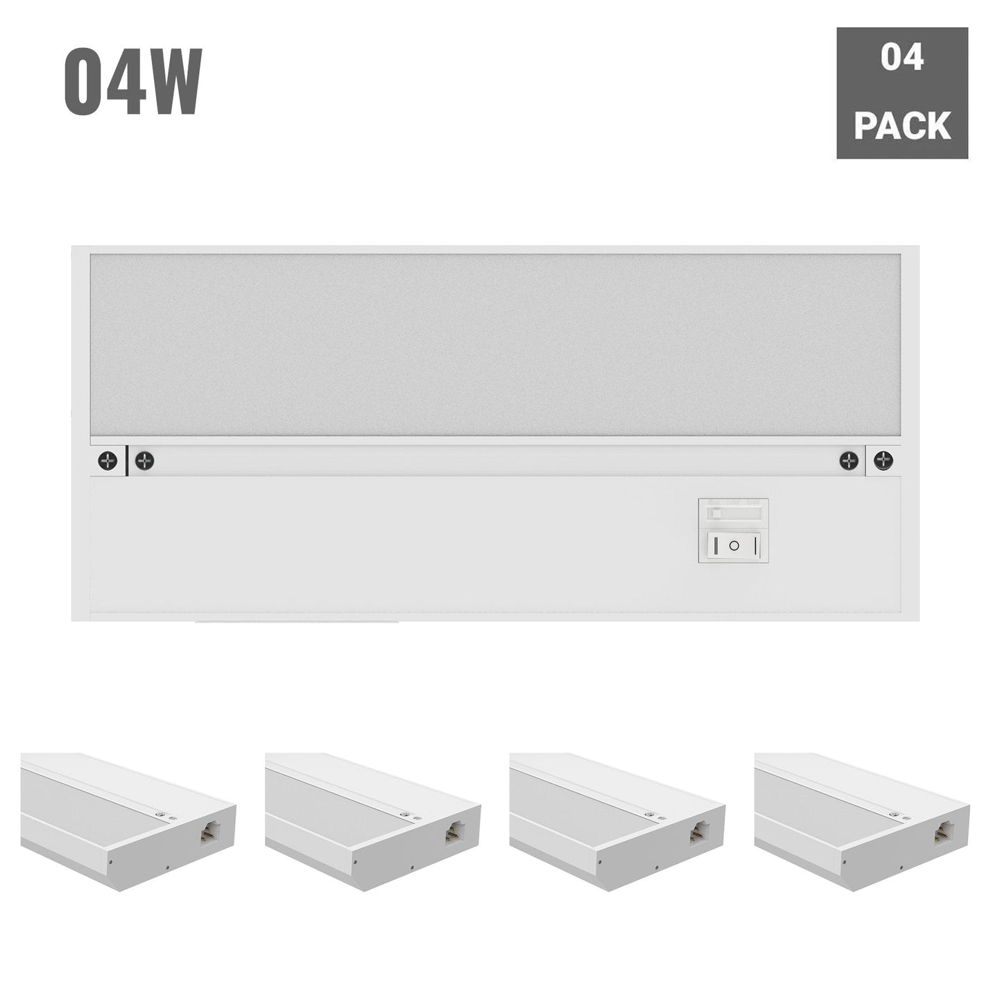 Under Cabinet LED Lighting, Dimmable, CRI90, White Finished, Direct Plug-in, Linkable, Color Changeable (3000K/4000K/5000K) Under Counter Lights for Kitchen, Desk, Workspace
