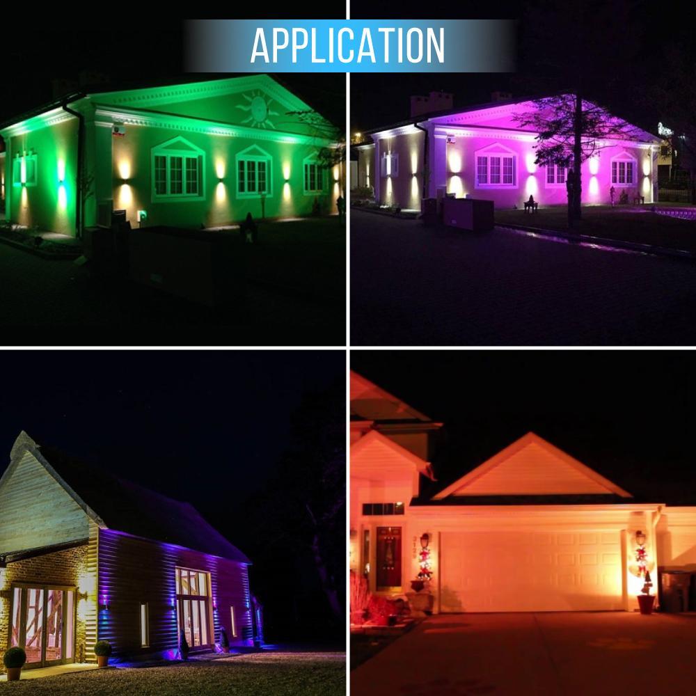 LED Up & Down Lights Outdoor Wall Light, Cylinder Outdoor Sconces, 2x36W, AC100- 277V, Double Side Light (Avail Color - Red, Green, Blue)