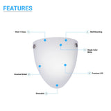 9W LED Indoor Wall Sconce, 5000K (Daylight White), 550LM, Brushed Nickel Wall Mounting Light, Dimmable, Hallway Light Fixtures