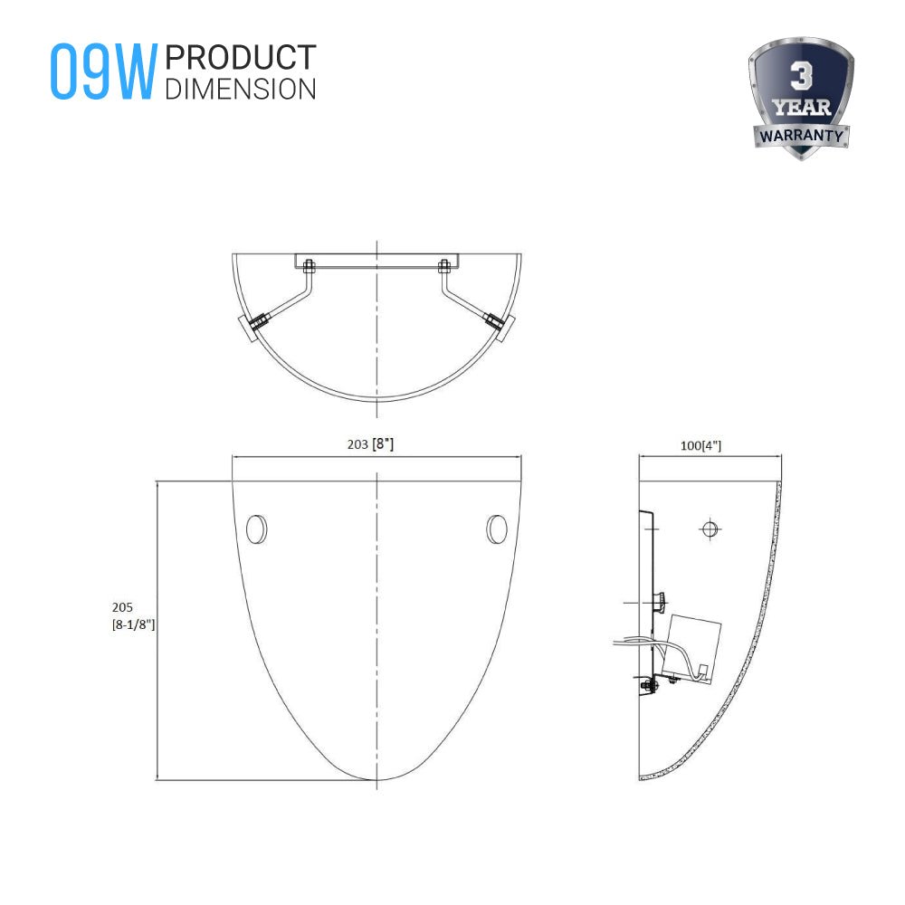9W LED Indoor Wall Sconce, 5000K (Daylight White), 550LM, Brushed Nickel Wall Mounting Light, Dimmable, Hallway Light Fixtures