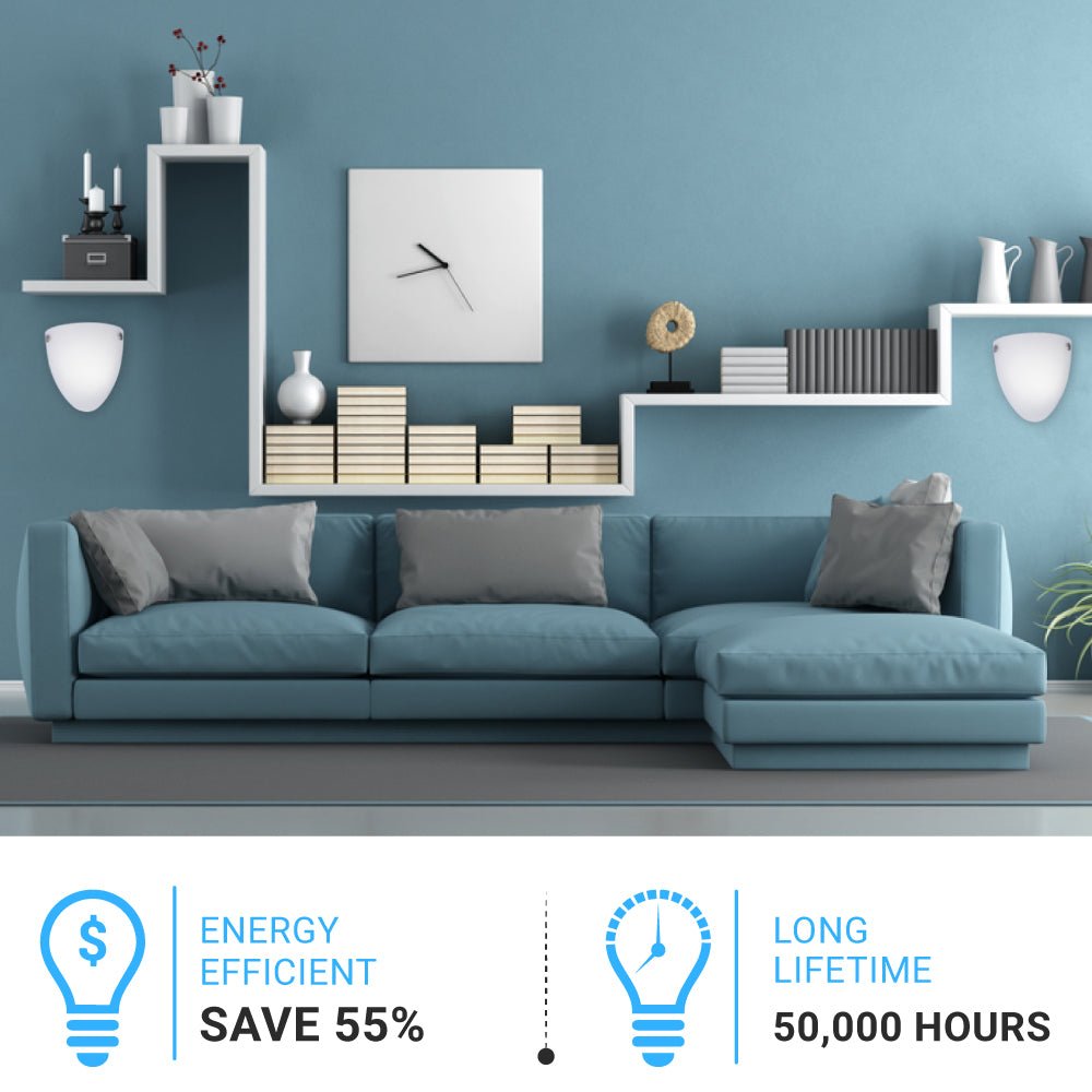 9W LED Indoor Wall Sconce, 5000K (Daylight White), 550LM, Brushed Nickel Wall Mounting Light, Dimmable, Hallway Light Fixtures