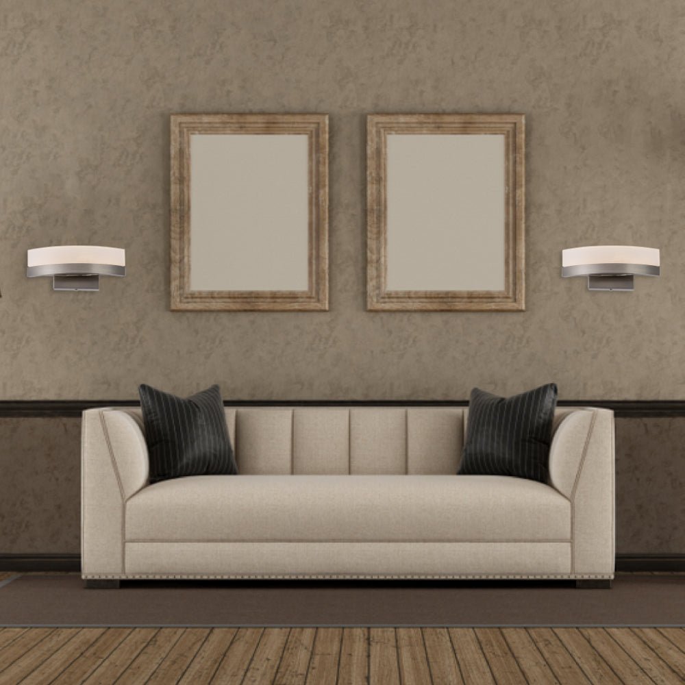 9W LED Wall Sconce Light, 3000K Warm White 500LM 120V Brushed Nickel Finish, ETL Listed, Dimmable, Hallway Light Fixtures