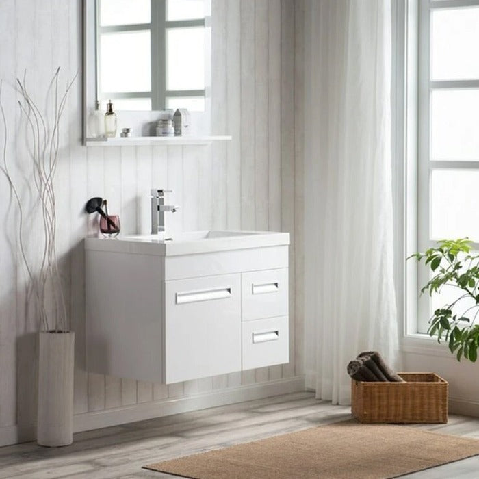 Alpha Floating / Wall Mounted Bathroom Vanity with Acrylic Sink