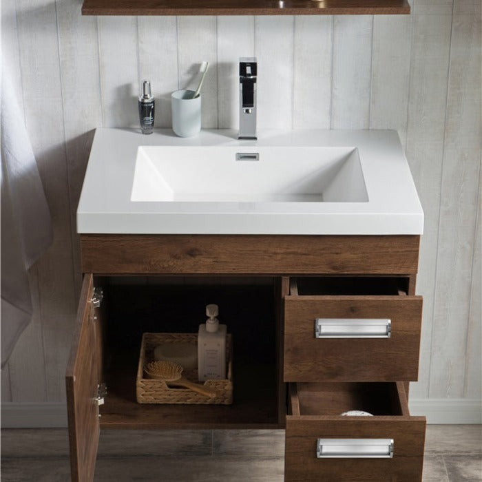 Alpha Floating / Wall Mounted Bathroom Vanity with Acrylic Sink