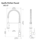 ZLINE Apollo Pull Down Spring Kitchen Faucet in Gun Metal (APL-KF-GM)