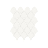 Scallop Soho Canvas White Glossy Glazed Porcelain Mosaic