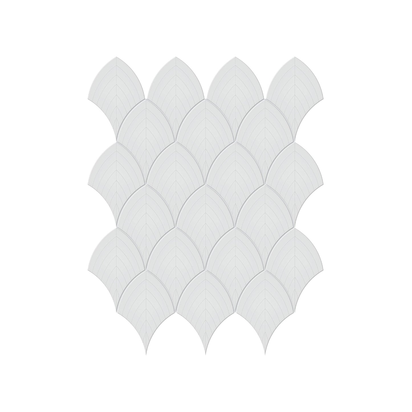 Scallop Soho Gallery Grey Glossy Glazed Porcelain Mosaic