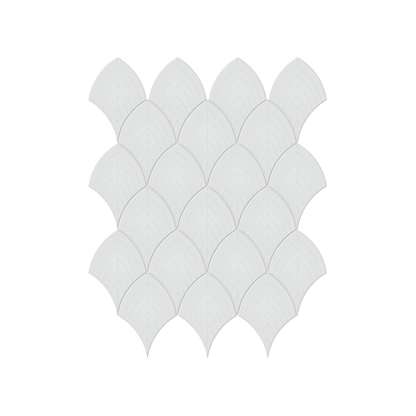 Scallop Soho Gallery Grey Glossy Glazed Porcelain Mosaic