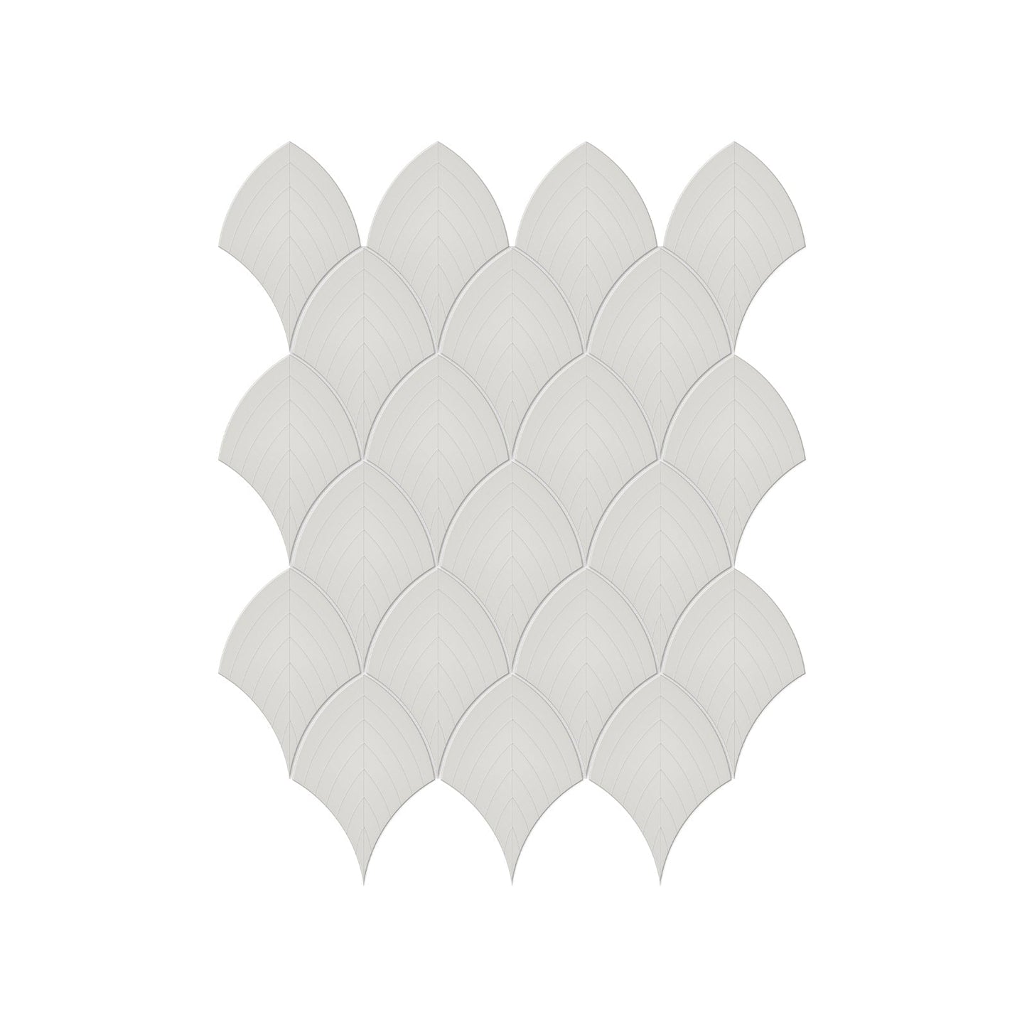Scallop Soho Loft Grey Glossy Glazed Porcelain Mosaic