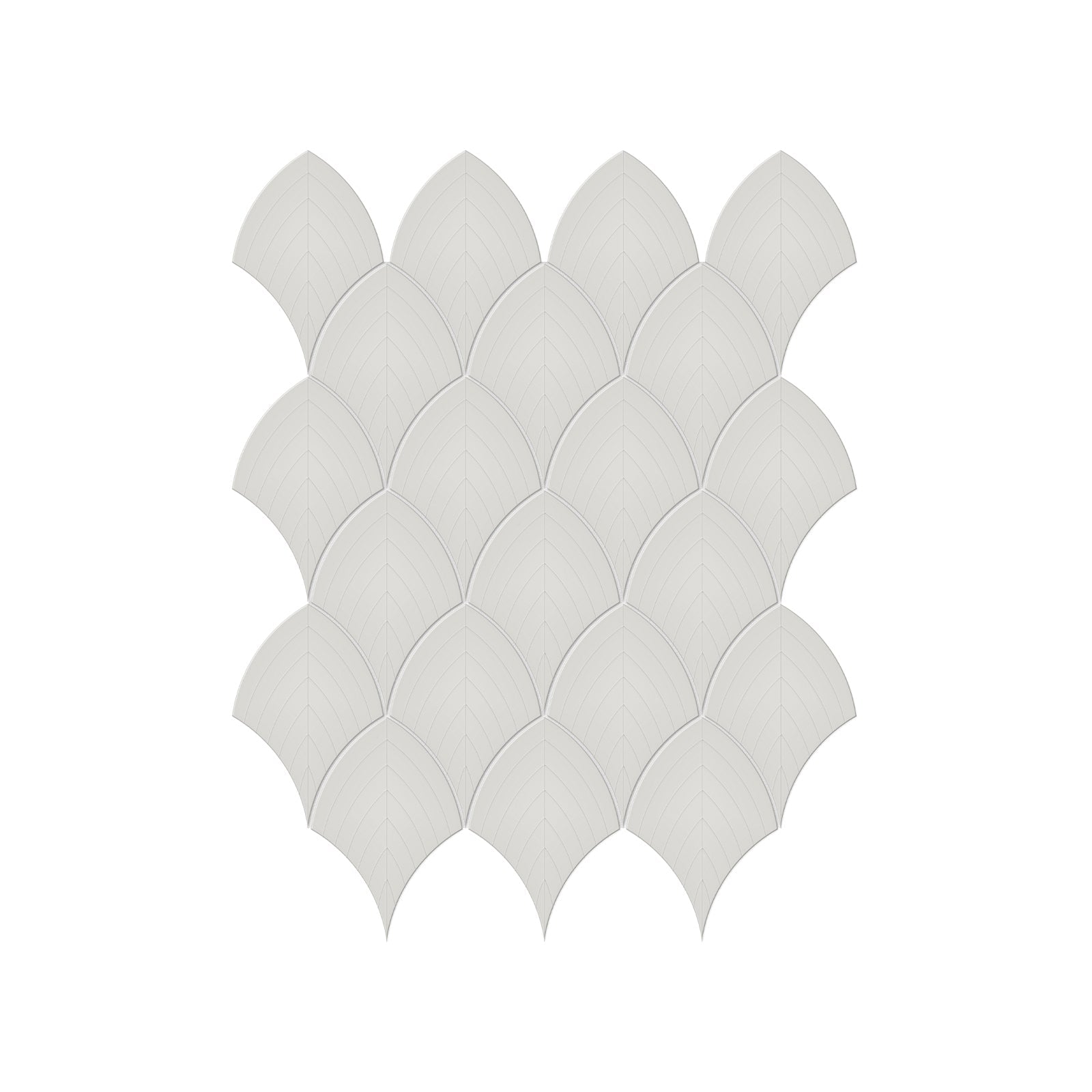 Scallop Soho Loft Grey Glossy Glazed Porcelain Mosaic