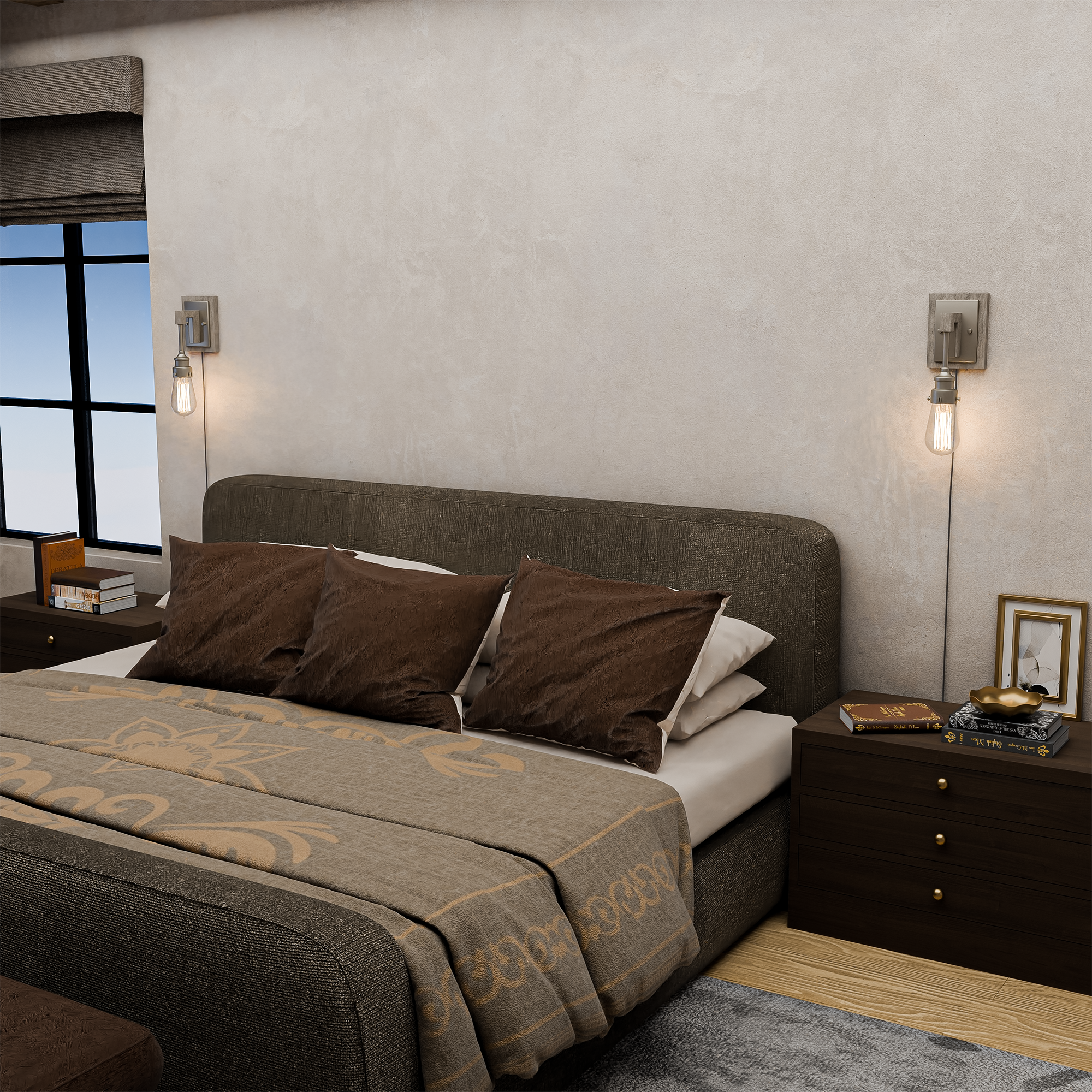 1-Light, Modern-Farmhouse Style LED Wall Sconce Indoor, 120v, Metal + Clear Glass, Brushed Nickel Finish