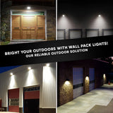 Outdoor Rotatable LED Wall Pack Light 40W 5700K 5400 Lumens, UL, DLC Listed, Bronze Finish, Waterproof Wall Light