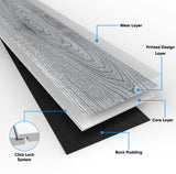 SPC Luxury Vinyl Flooring, Click Lock Floating, Damier, 7" x 48" x 5mm, 12 mil Wear Layer - Bambino Collections (23.64SQ FT/ CTN)