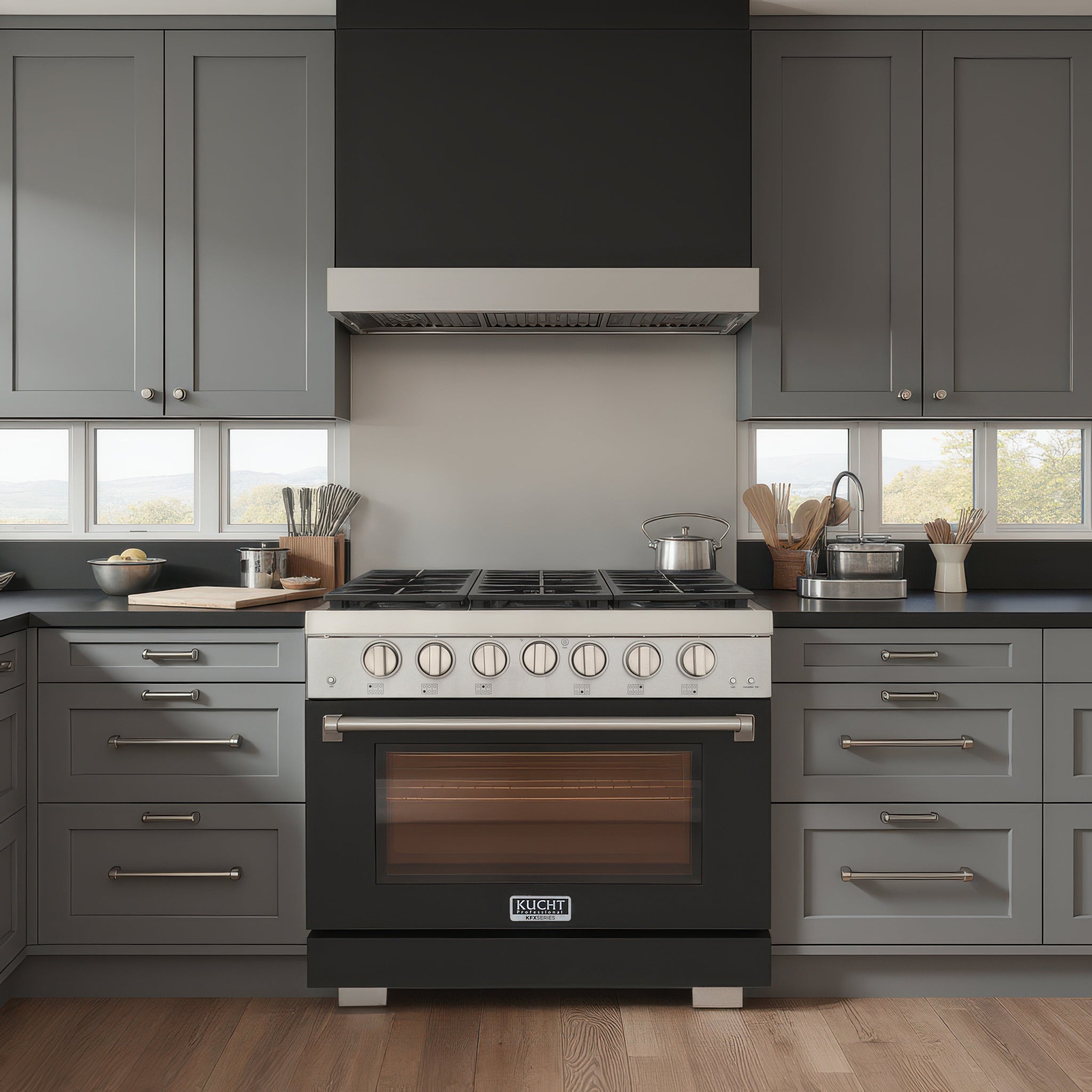 KUCHT Professional 36 in. 5.2 cu. ft. Natural Gas Range and Convection Oven with True Simmer Burners