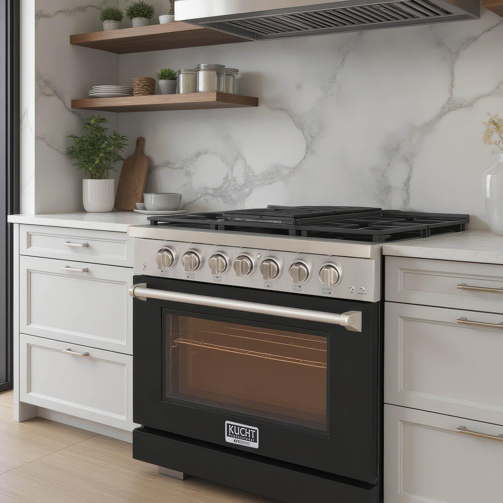 KUCHT Professional 36 in. 5.2 cu. ft. Propane Gas Range with Sealed Burners and Convection Oven