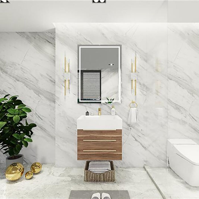 Blossom 24 In. Floating Single Sink Bathroom Vanity With Acrylic Sink Top & Aluminum Alloy Frame