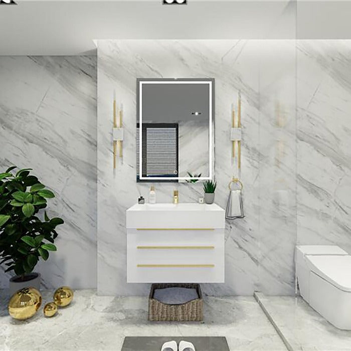 Blossom 30 In. Floating Single Sink Bathroom Vanity With Acrylic Sink Top & Aluminum Alloy Frame