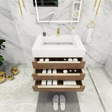 Blossom 30 In. Floating Single Sink Bathroom Vanity With Acrylic Sink Top & Aluminum Alloy Frame