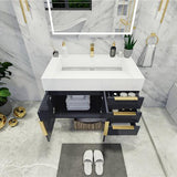 Blossom 36 In. Floating Single Sink Bathroom Vanity With Acrylic Sink Top & Aluminum Alloy Frame