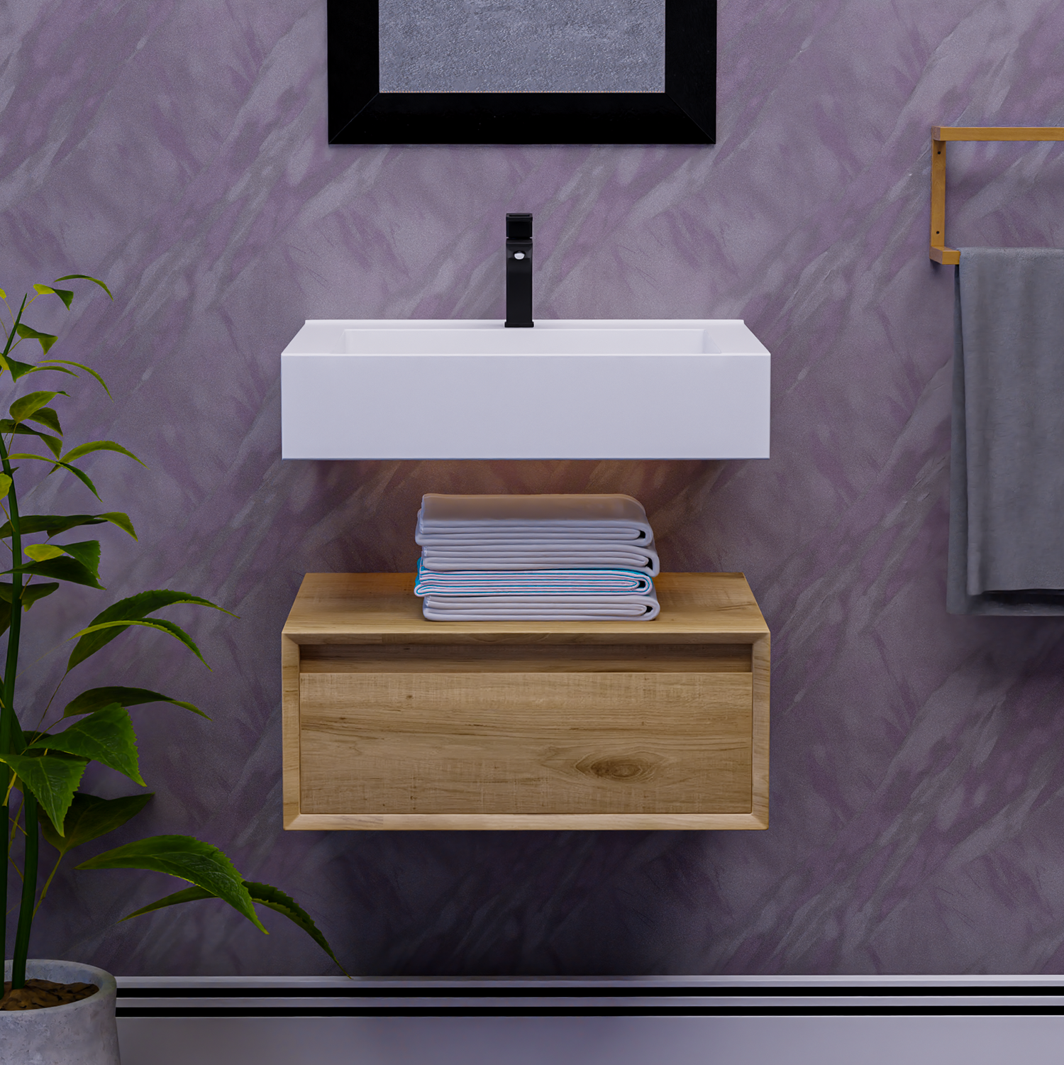 Alysa 24" Floating Bathroom Vanity Set with FLX16 Acrylic Sink