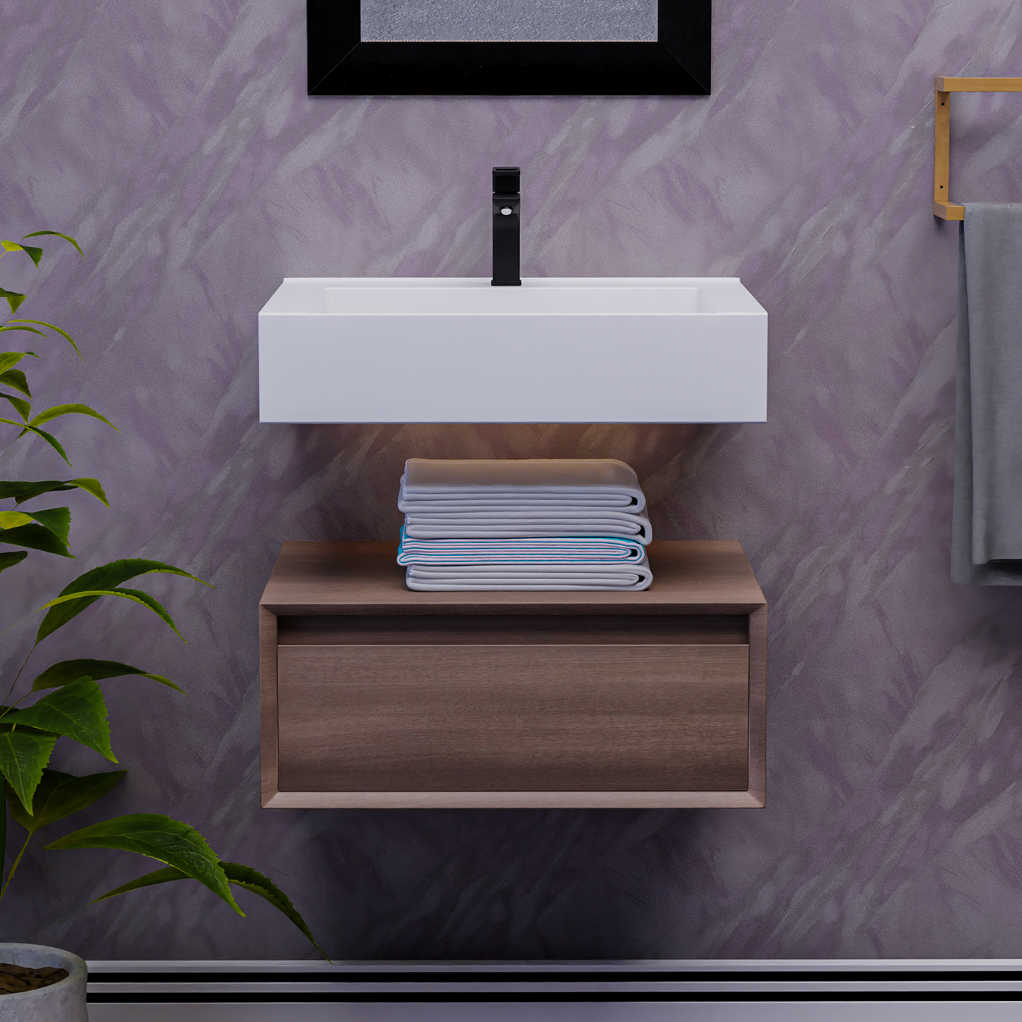 Alysa 24" Floating Bathroom Vanity Set with FLX16 Acrylic Sink