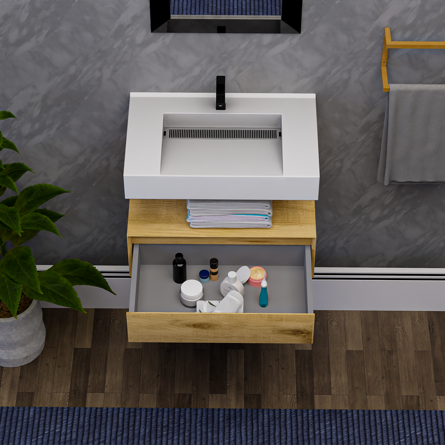 Alysa 30" Floating Bathroom Vanity Set with FLX16 Acrylic Sink