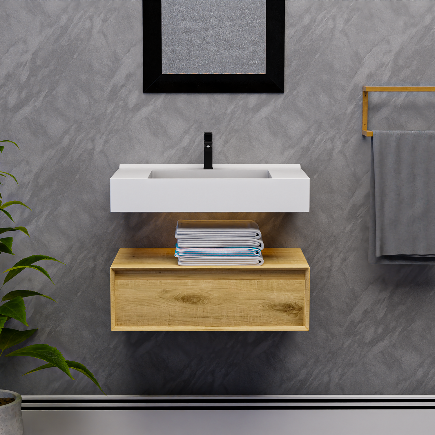 Alysa 30" Floating Bathroom Vanity Set with FLX16 Acrylic Sink