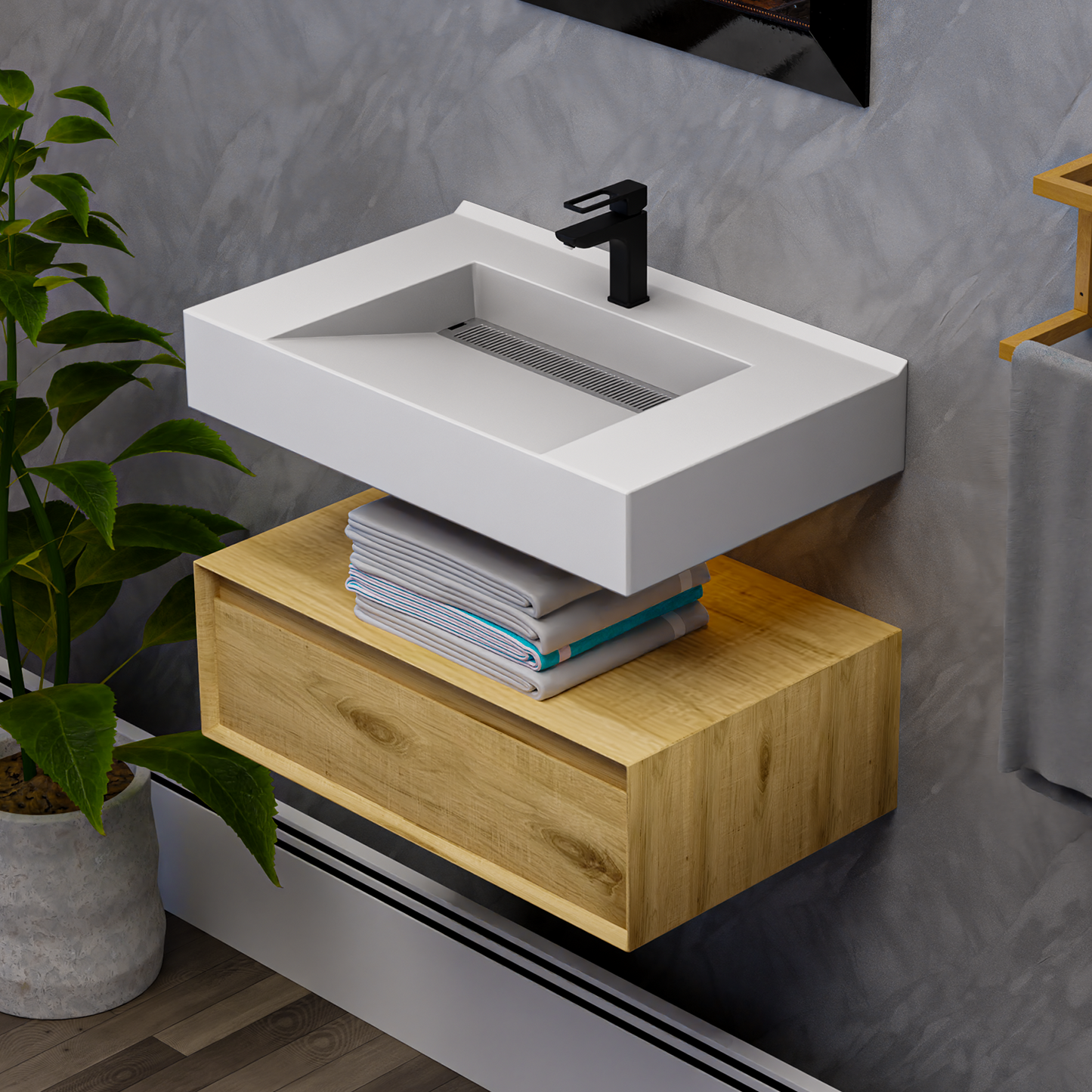 Alysa 30" Floating Bathroom Vanity Set with FLX16 Acrylic Sink