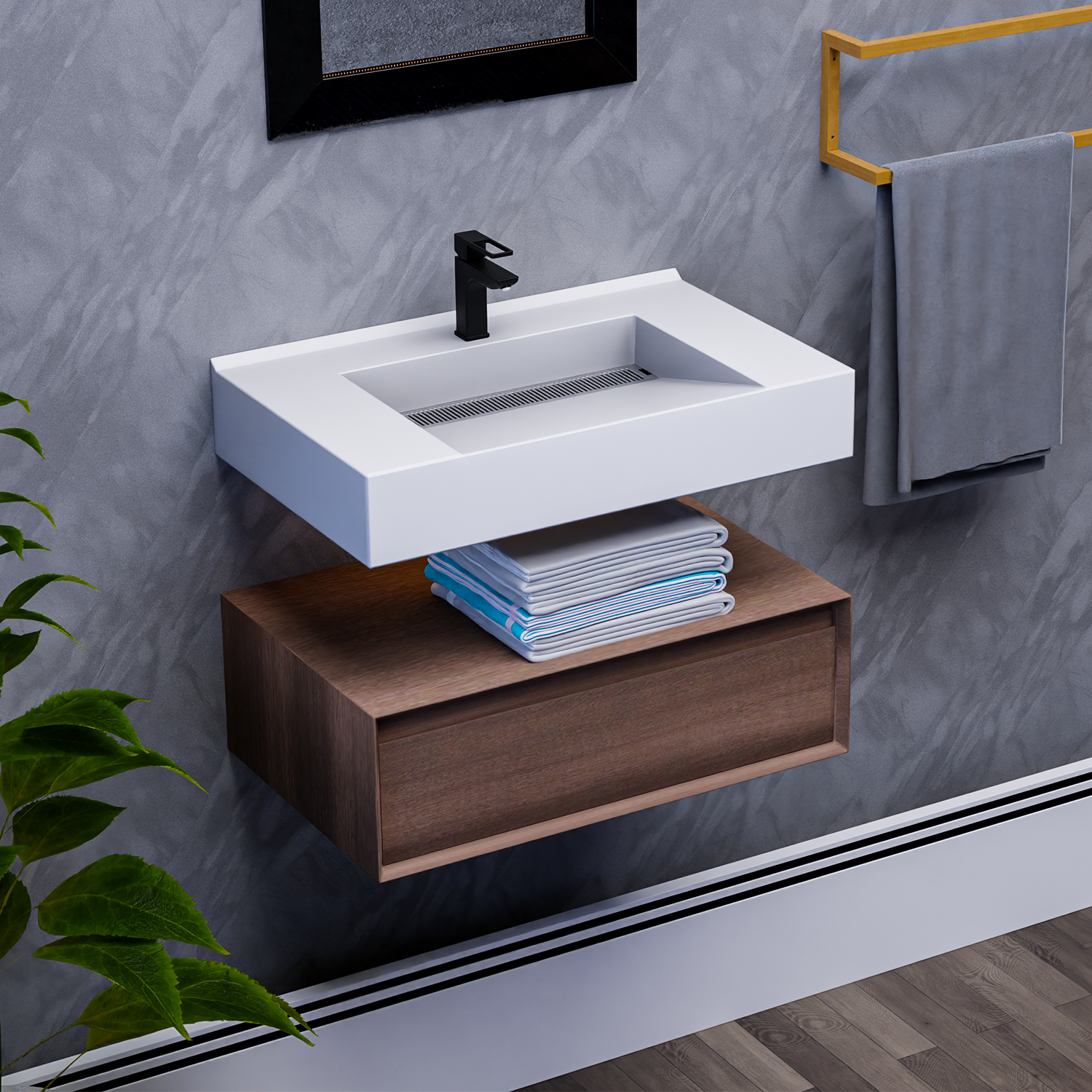 Alysa 30" Floating Bathroom Vanity Set with FLX16 Acrylic Sink