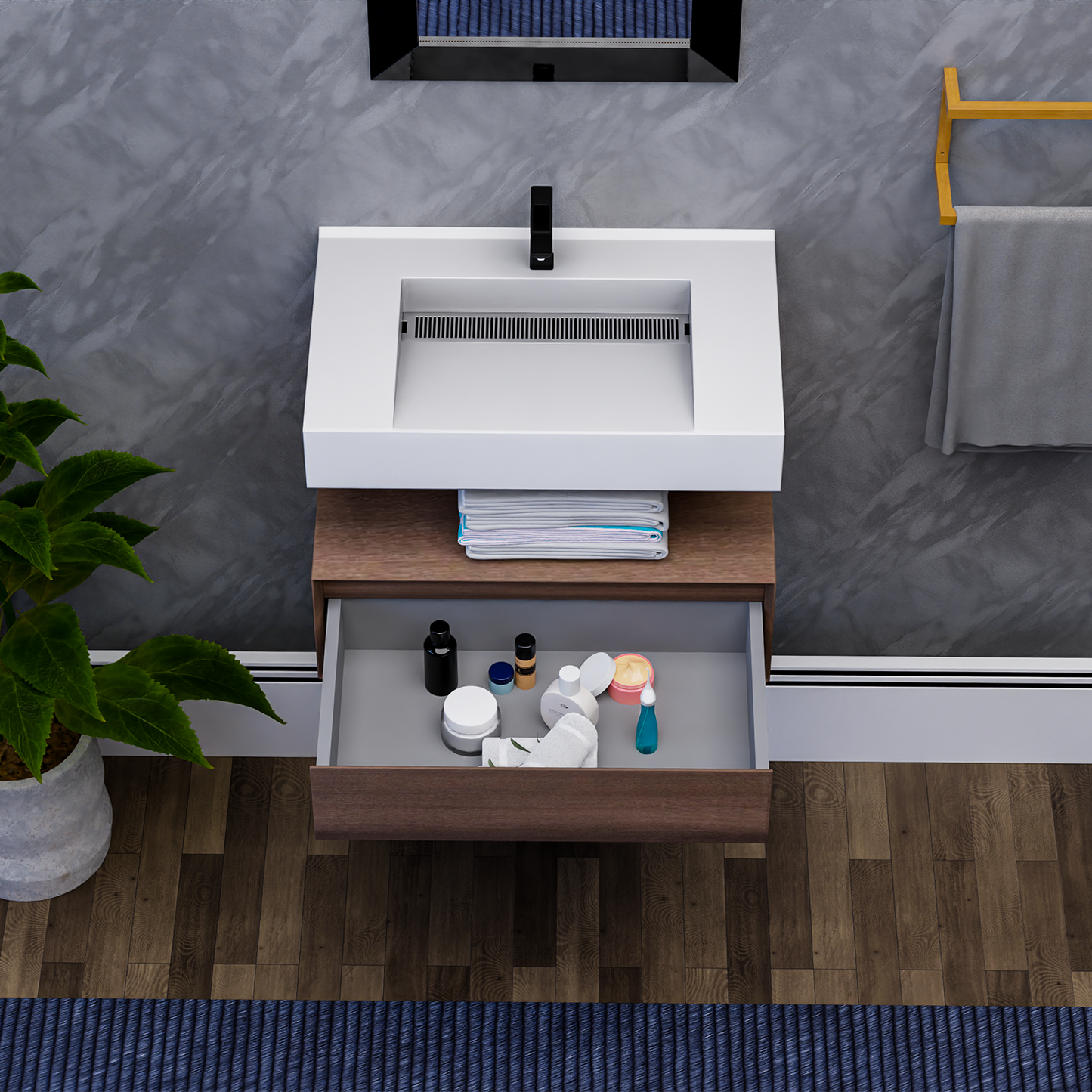 Alysa 30" Floating Bathroom Vanity Set with FLX16 Acrylic Sink