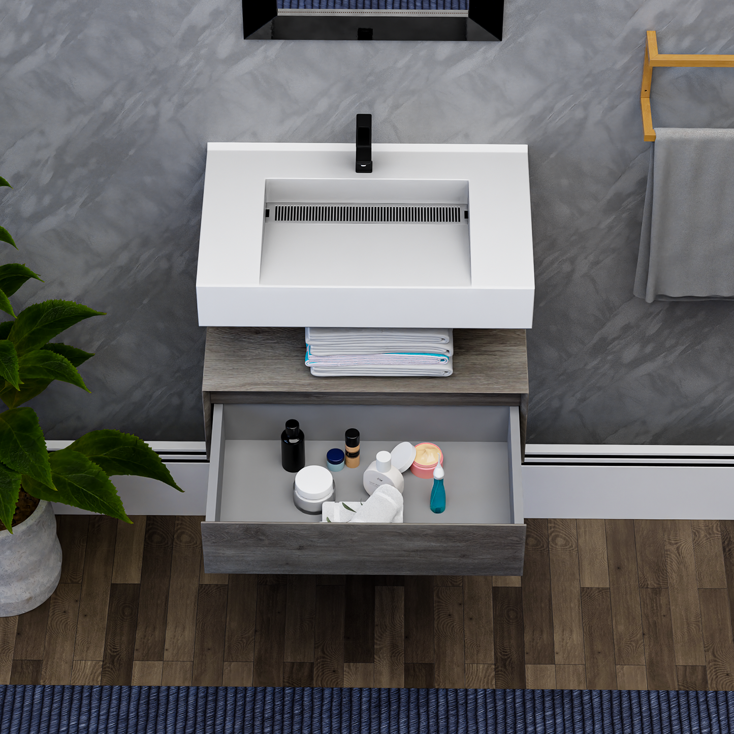 Alysa 30" Floating Bathroom Vanity Set with FLX16 Acrylic Sink