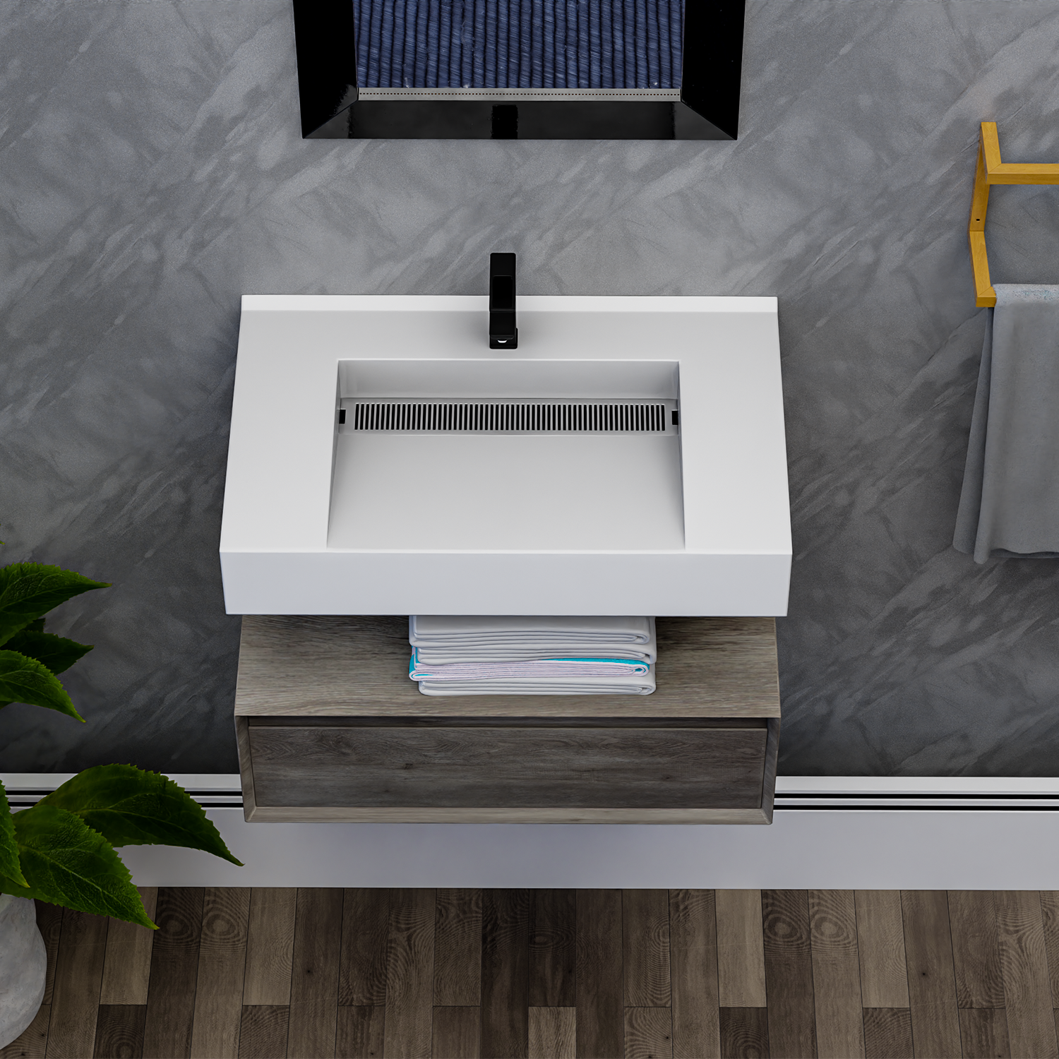 Alysa 30" Floating Bathroom Vanity Set with FLX16 Acrylic Sink