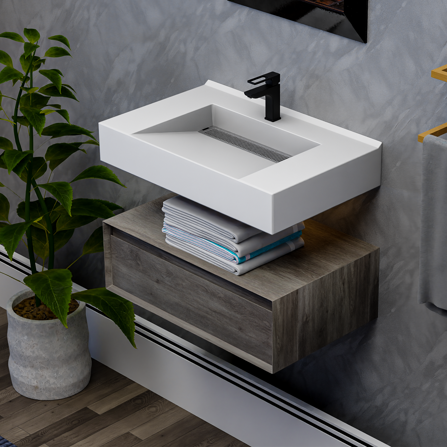 Alysa 30" Floating Bathroom Vanity Set with FLX16 Acrylic Sink