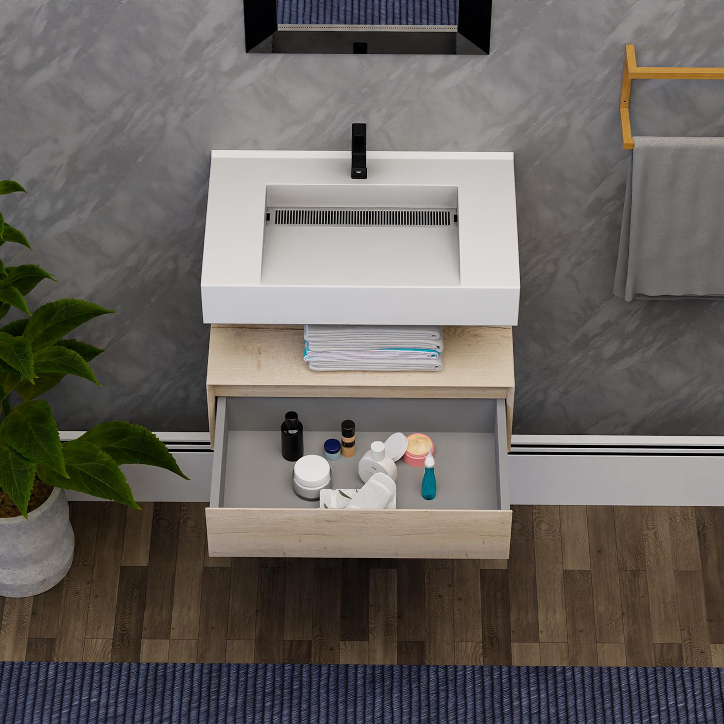 Alysa 30" Floating Bathroom Vanity Set with FLX16 Acrylic Sink