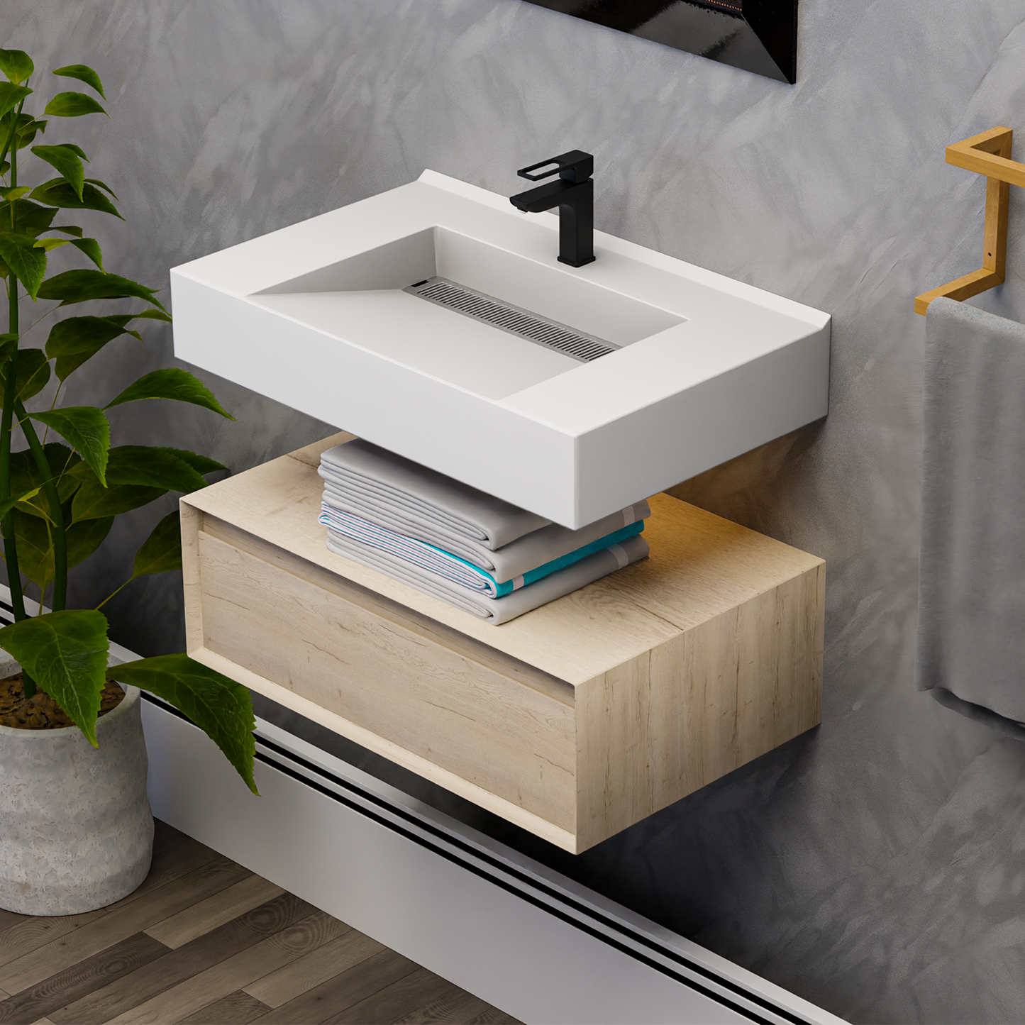 Alysa 30" Floating Bathroom Vanity Set with FLX16 Acrylic Sink