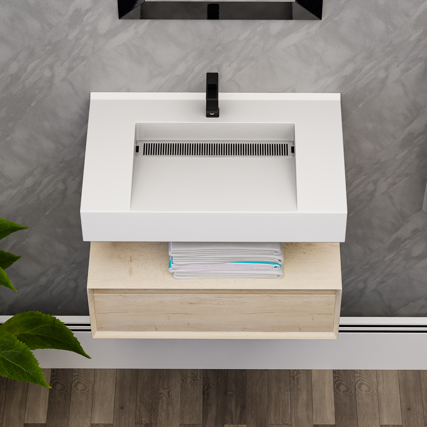 Alysa 30" Floating Bathroom Vanity Set with FLX16 Acrylic Sink