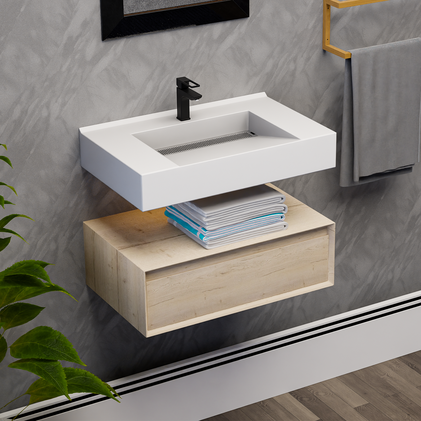 Alysa 30" Floating Bathroom Vanity Set with FLX16 Acrylic Sink