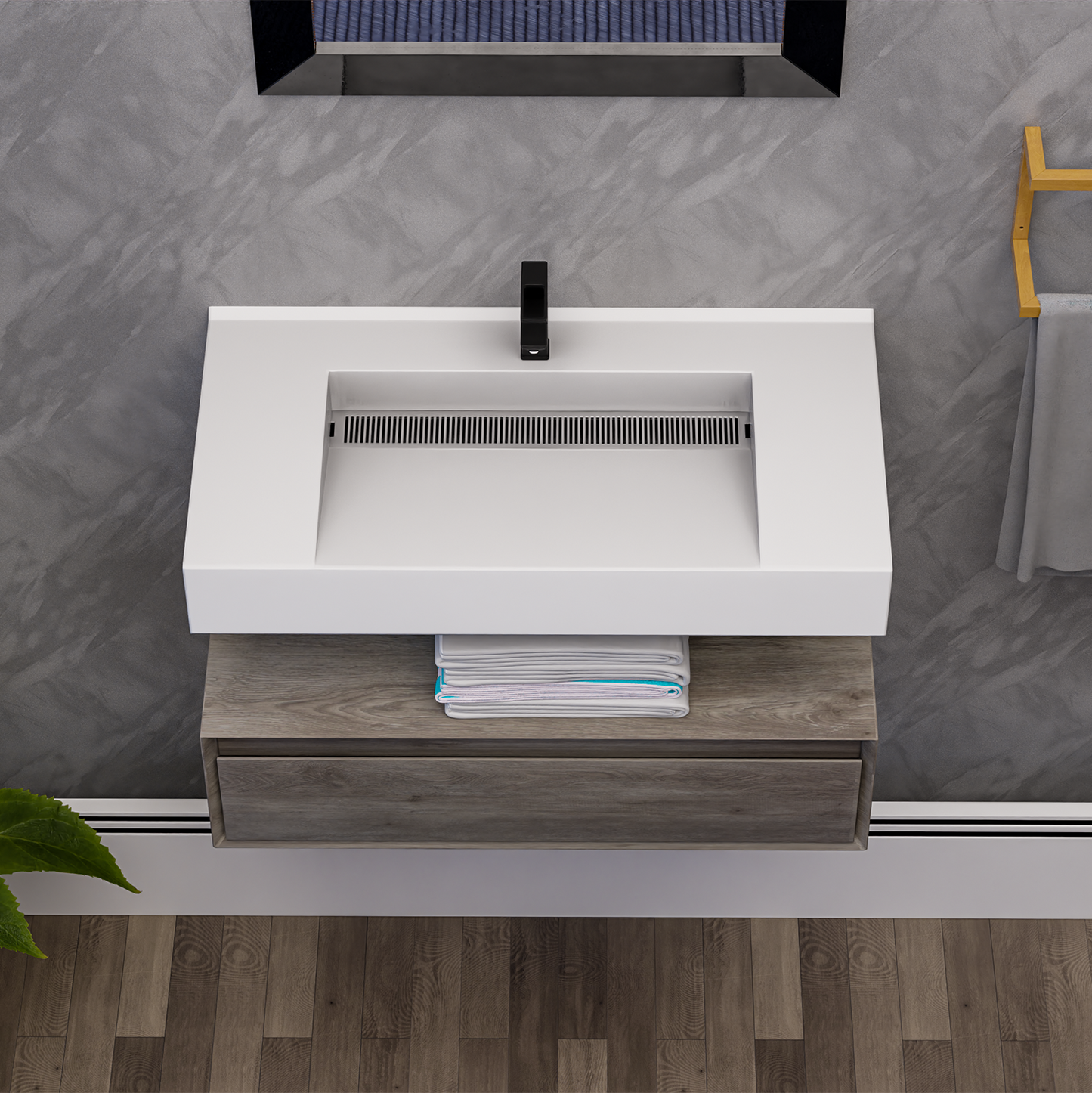 Alysa 36" Floating Bathroom Vanity Set with FLX16 Acrylic Sink